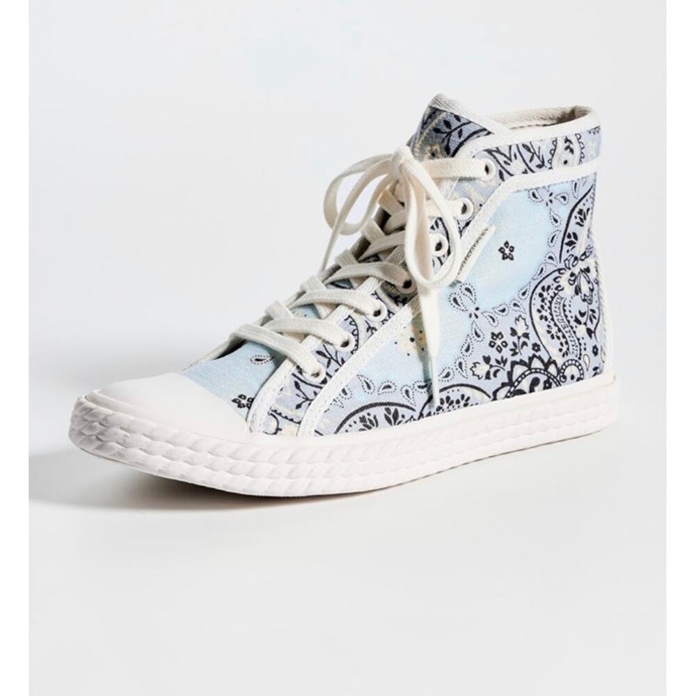 Zimmermann Twist High Top Sneakers in Blue Bandana Print Women’s Sz. 39 (US 8)